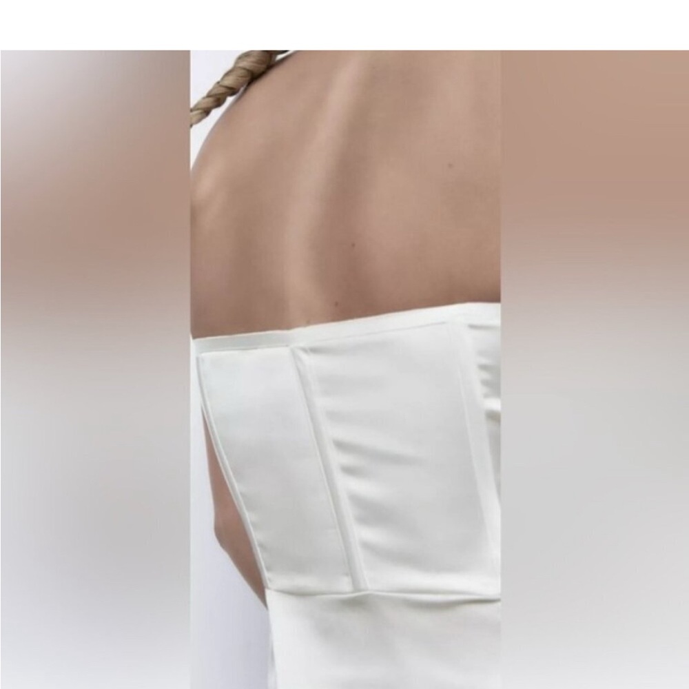 NWT Zara strapless satin sheer corset with boning - Picture 6 of 12